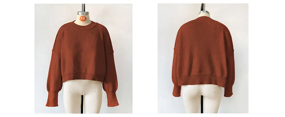 Oversized Trendy Women's Knit Top Sweater Women Sweaters | Chuzko.com