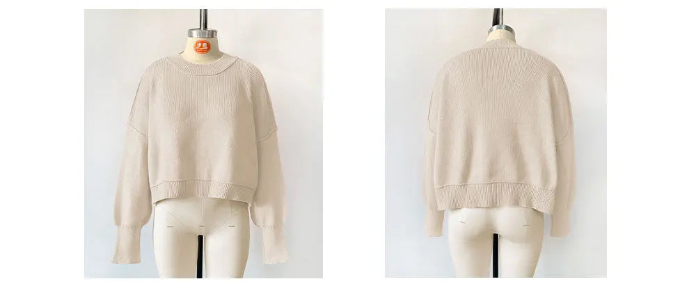 Oversized Trendy Women's Knit Top Sweater Women Sweaters | Chuzko.com