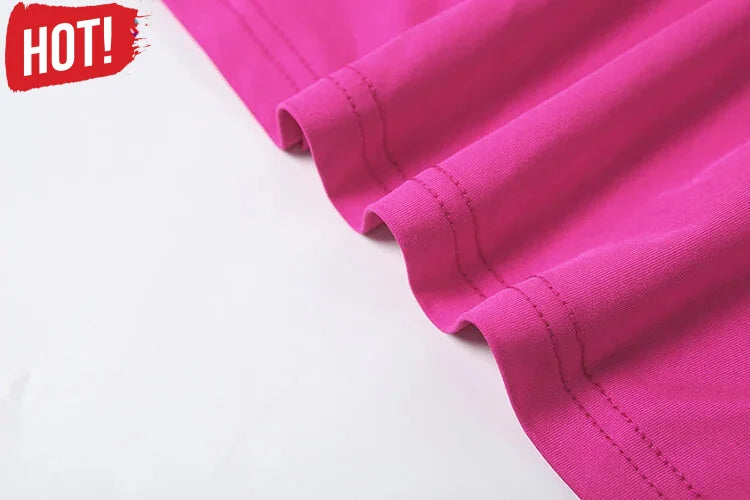 Vibrant Pink Two-Piece Outfit Set Slit Sleeves - Ideal for | Chuzko.com