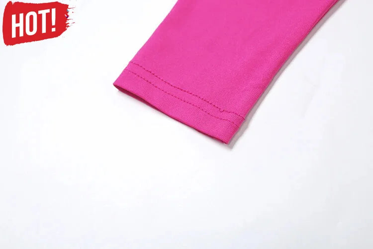 Vibrant Pink Two-Piece Outfit Set Slit Sleeves - Ideal for | Chuzko.com