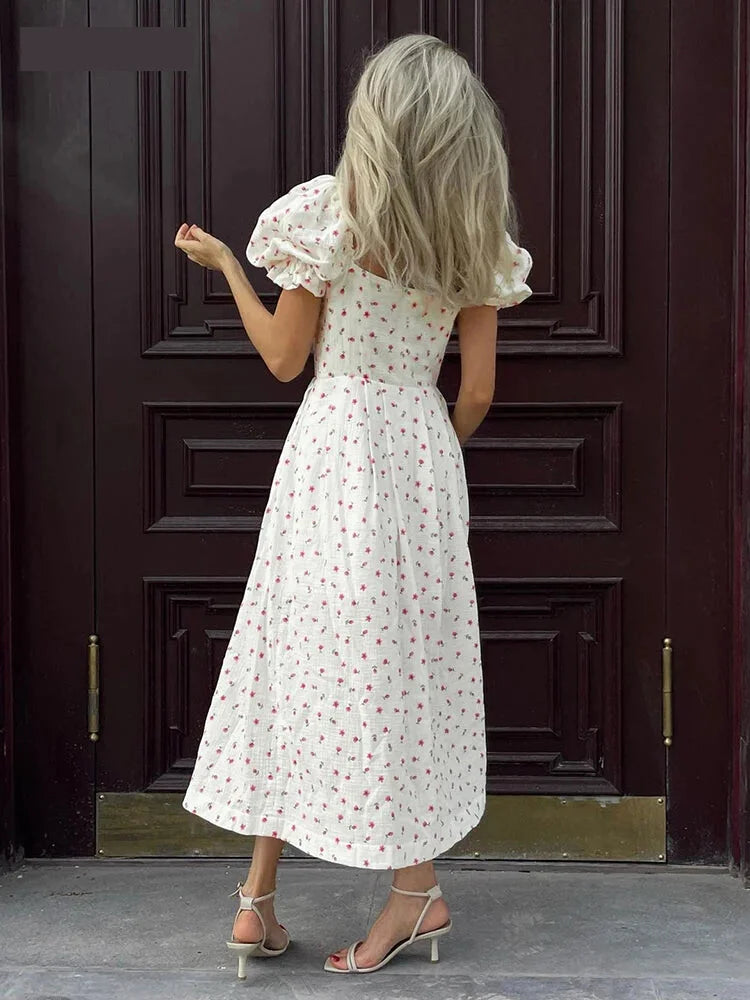 Floral Whisper Midi Dress – Off-Shoulder Floral Midi Dress Drop | Chuzko.com