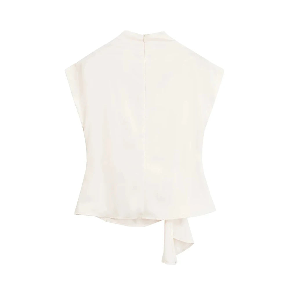 Bow-Tie Mock Neck Blouse Blouses | Chuzko.com