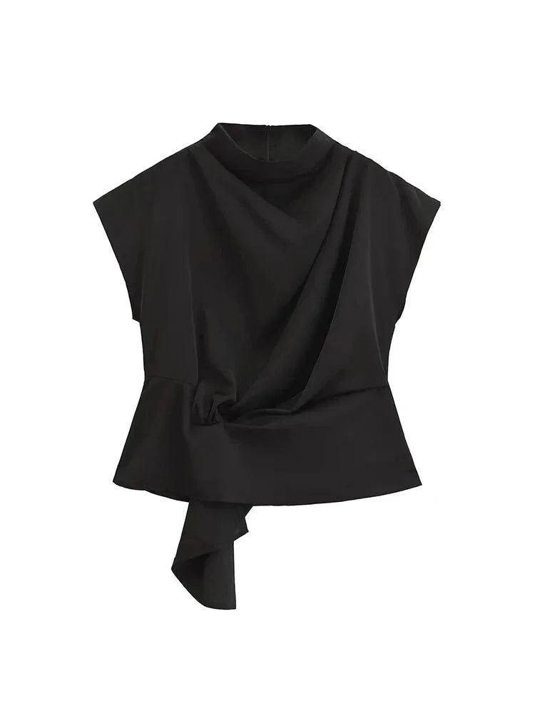 Bow-Tie Mock Neck Blouse Blouses | Chuzko.com