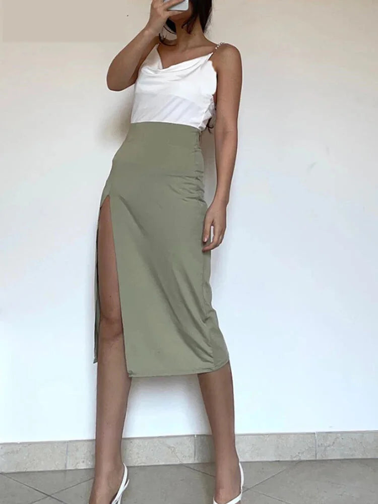 Beaded Strap Cowl Neck High Slit Party Dress Cocktail Dresses | Chuzko.com