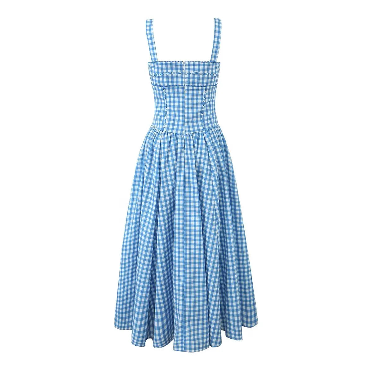 Retro-Chic Gingham Midi Dress Casual Dresses | Chuzko.com