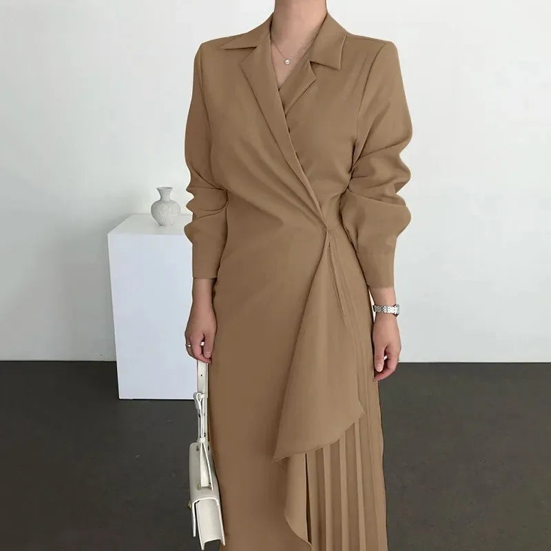 Elegant Asymmetrical Wrap Dress for Business Settings Elegant | Chuzko.com