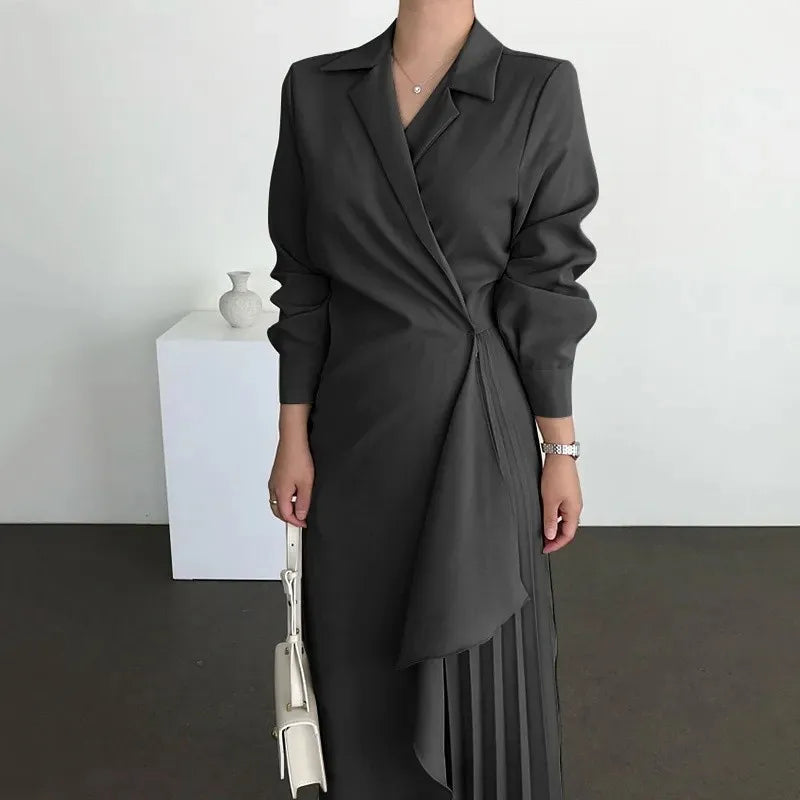 Elegant Asymmetrical Wrap Dress for Business Settings Elegant | Chuzko.com