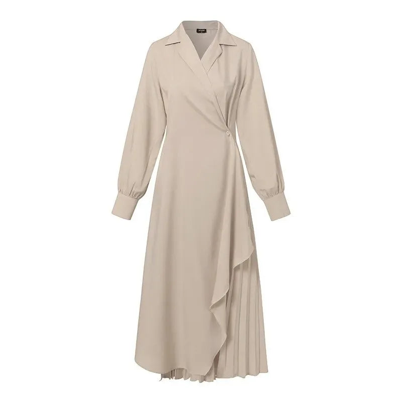 Elegant Asymmetrical Wrap Dress for Business Settings Elegant | Chuzko.com