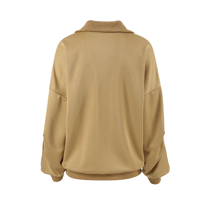 Oversized Half-Zip Sweatshirt Casual Pullover Pullovers | Chuzko.com