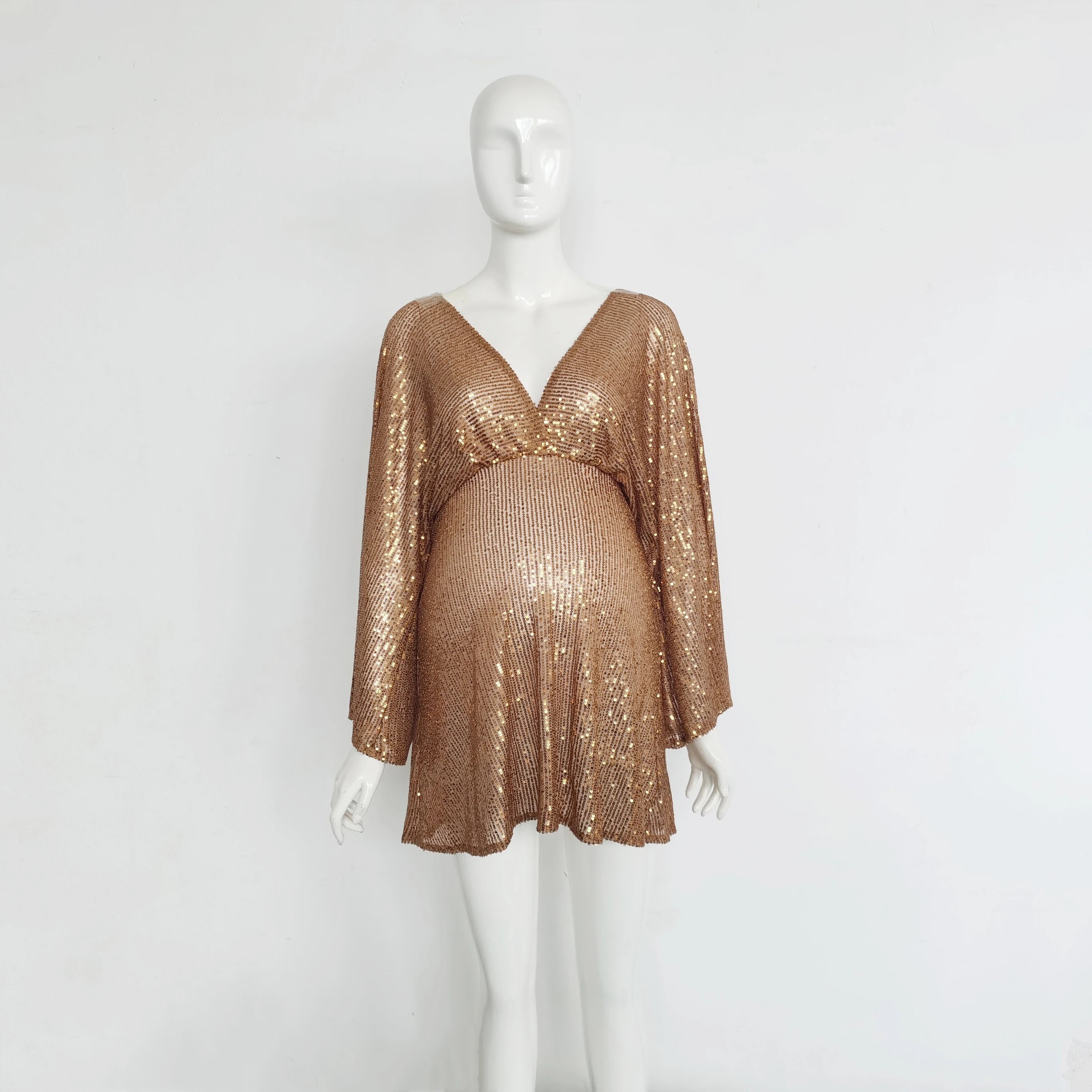 Elegant Maternity Sequin Mini Dress for Mothers-to-Be Maternity | Chuzko.com