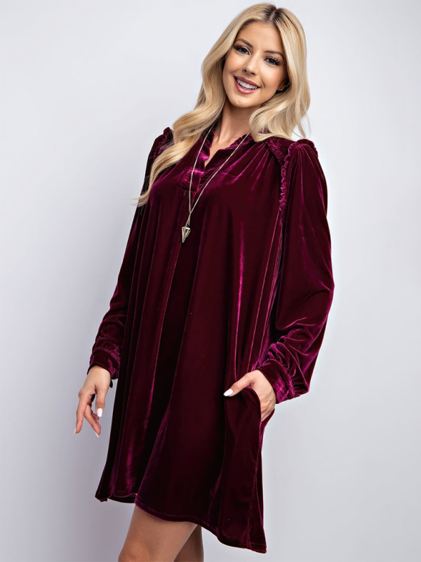 Luxurious Velvet Tunic Dress for Layering This Winter Tunic | Chuzko.com