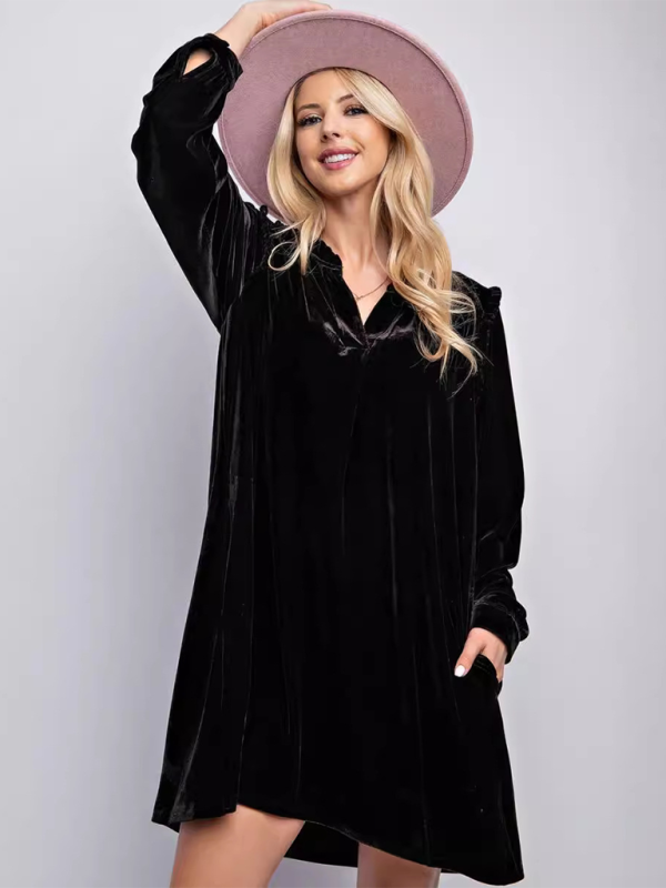 Luxurious Velvet Tunic Dress for Layering This Winter Tunic | Chuzko.com