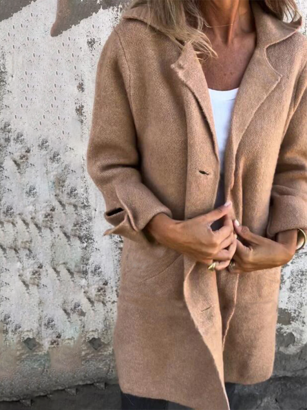 Single Breasted Light Baggy Coat - Winter Layering Coats | Chuzko.com