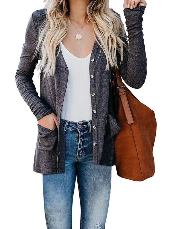 Boyfriend Cardigan for Casual Outings Fall Layering Cardigans | Chuzko.com