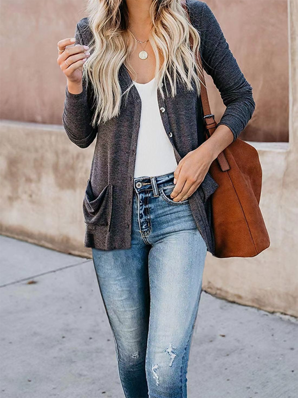 Boyfriend Cardigan for Casual Outings Fall Layering Cardigans | Chuzko.com