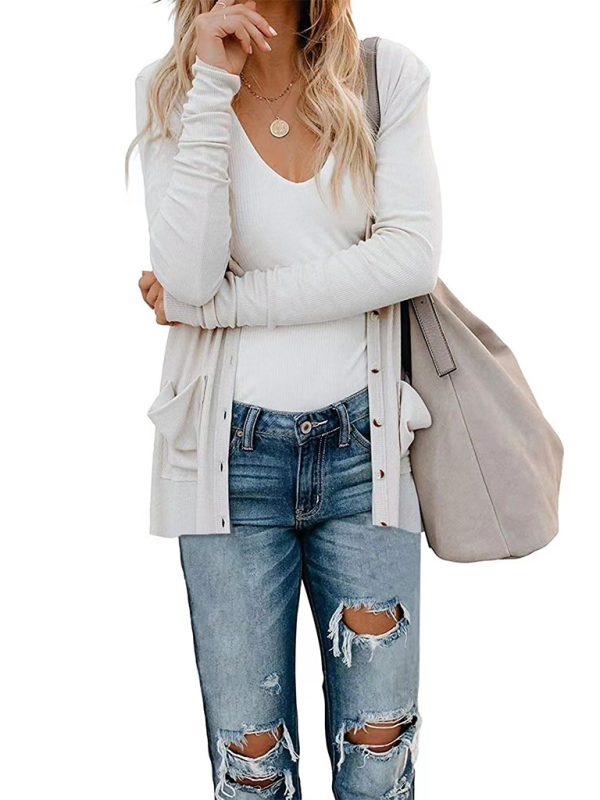 Boyfriend Cardigan for Casual Outings Fall Layering	