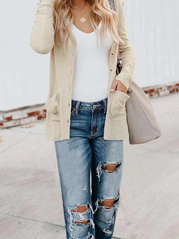 Boyfriend Cardigan for Casual Outings Fall Layering Cardigans | Chuzko.com