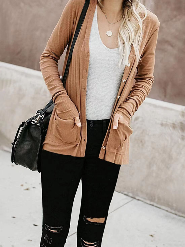 Boyfriend Cardigan for Casual Outings Fall Layering Cardigans | Chuzko.com