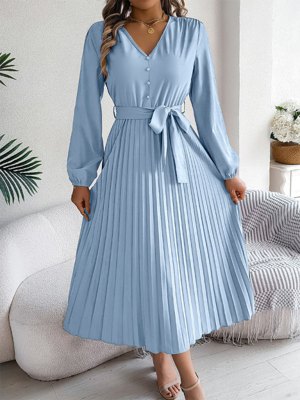 Classic Pleated Midi Dress for All Occasions Cocktail Dresses | Chuzko.com