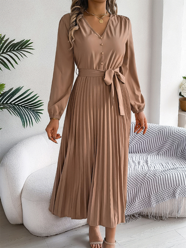 Classic Pleated Midi Dress for All Occasions Cocktail Dresses | Chuzko.com