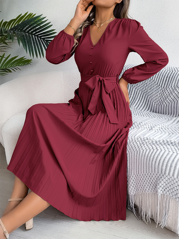 Classic Pleated Midi Dress for All Occasions Cocktail Dresses | Chuzko.com