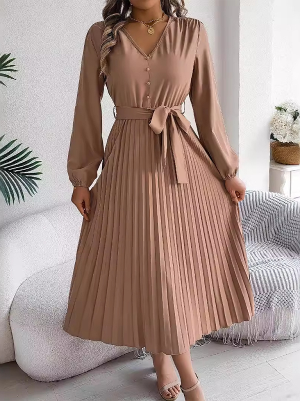 Classic Pleated Midi Dress for All Occasions Cocktail Dresses | Chuzko.com