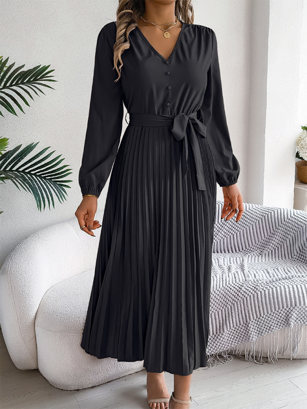 Classic Pleated Midi Dress for All Occasions Cocktail Dresses | Chuzko.com