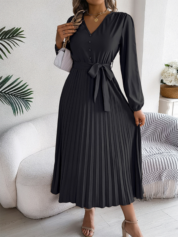 Classic Pleated Midi Dress for All Occasions Cocktail Dresses | Chuzko.com