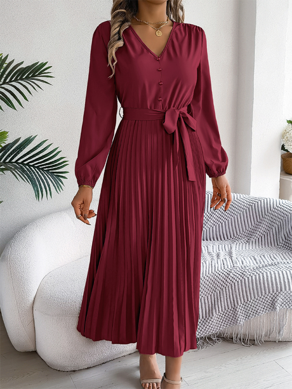 Classic Pleated Midi Dress for All Occasions Cocktail Dresses | Chuzko.com