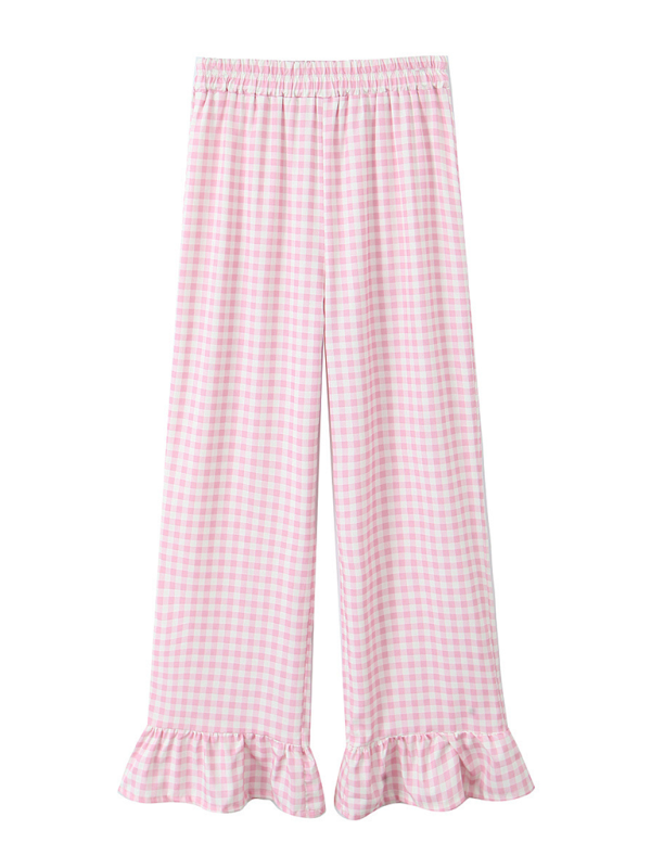 Lounge Gingham Pants for Relaxing Days Pants | Chuzko.com