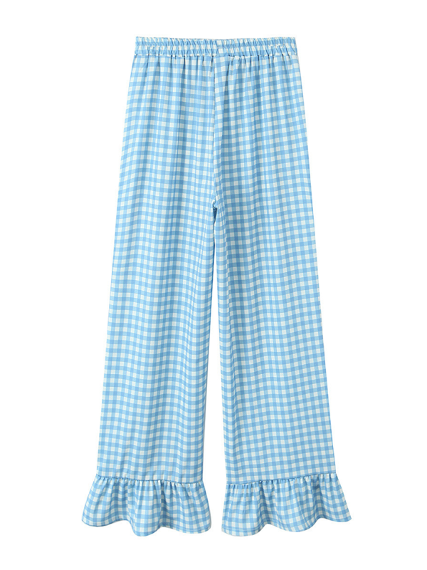 Lounge Gingham Pants for Relaxing Days	