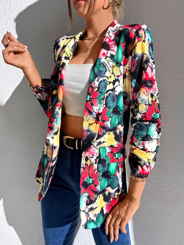 Women Floral Shawl Blazer for Professional Settings Blazers | Chuzko.com