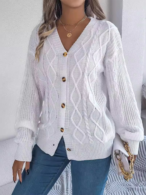 Cozy Cable Knit Cardigan Autumn Layering Women Cardigans | Chuzko.com