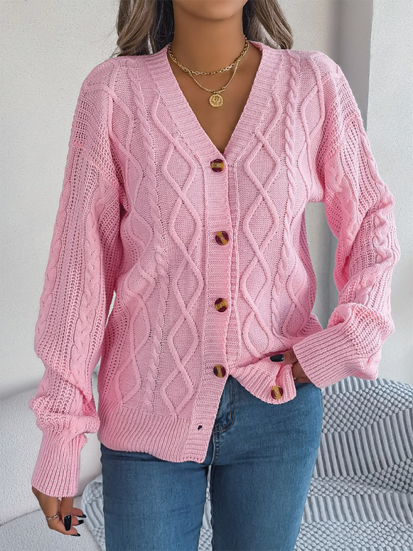 Cozy Cable Knit Cardigan Autumn Layering Women Cardigans | Chuzko.com