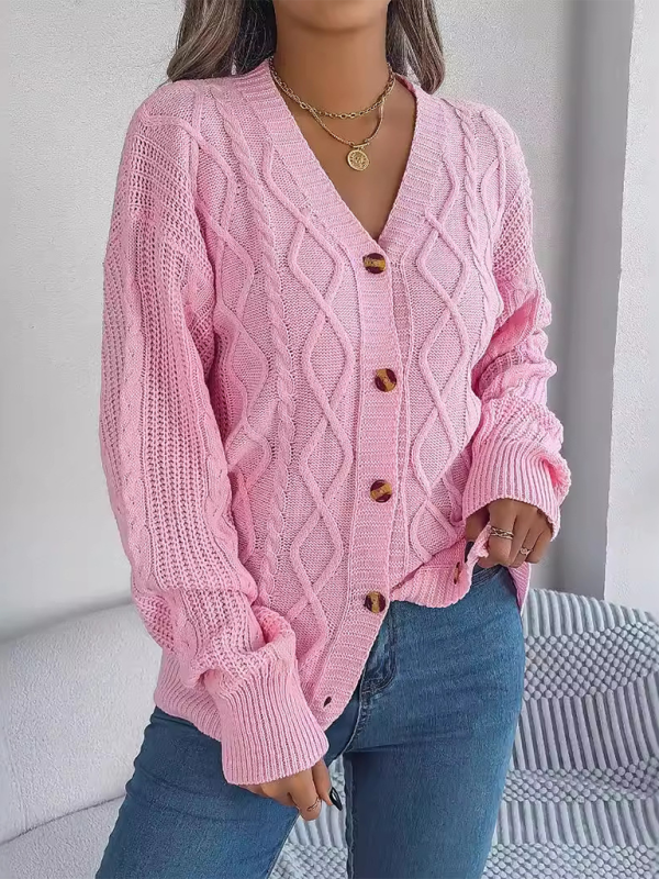 Cozy Cable Knit Cardigan Autumn Layering	