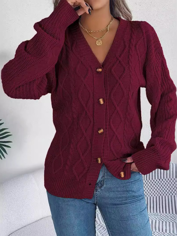 Cozy Cable Knit Cardigan Autumn Layering Women Cardigans | Chuzko.com