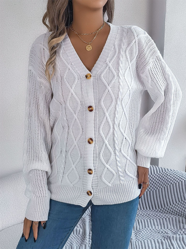 Cozy Cable Knit Cardigan Autumn Layering Women Cardigans | Chuzko.com