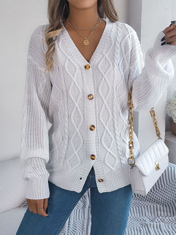 Cozy Cable Knit Cardigan Autumn Layering Women Cardigans | Chuzko.com