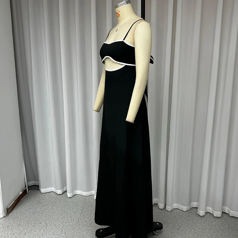 Black Party Maxi Dress with Unique Cut-Outs Maxi Dresses | Chuzko.com