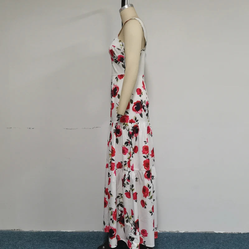 Garden Wedding Floral Maxi Dress Elegant Dresses | Chuzko.com