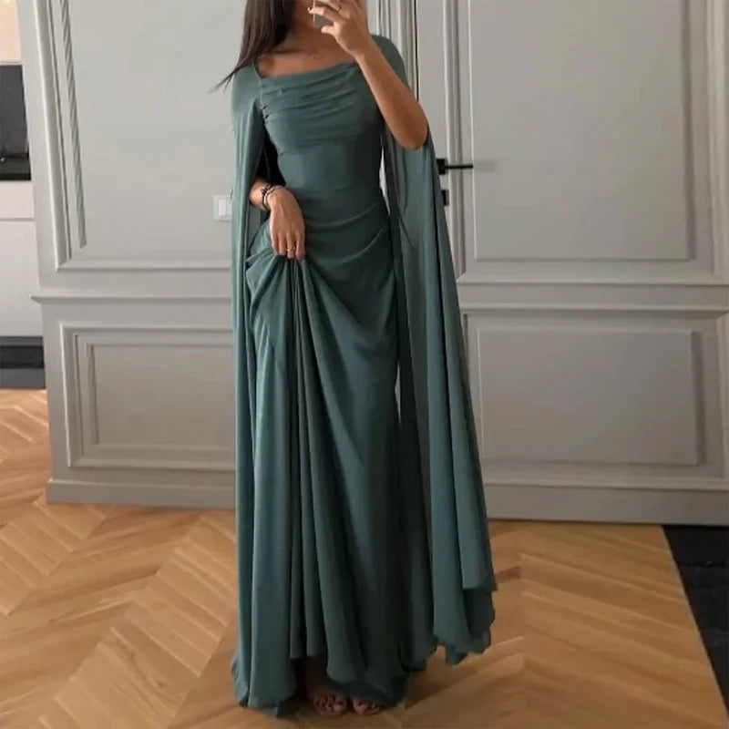 Elegant Square Neck Gown Dress for Black-tie Events Elegant | Chuzko.com