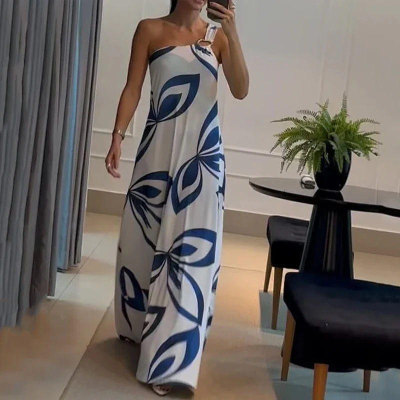 One-Shoulder Drape Maxi Dress Maxi Dresses | Chuzko.com