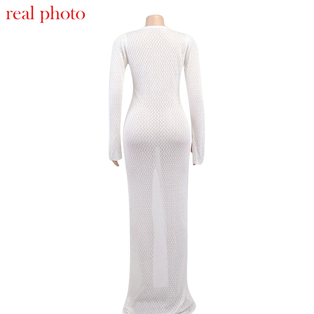 Open Knitting Vacation Cover-Up Dress Vacation Dresses | Chuzko.com