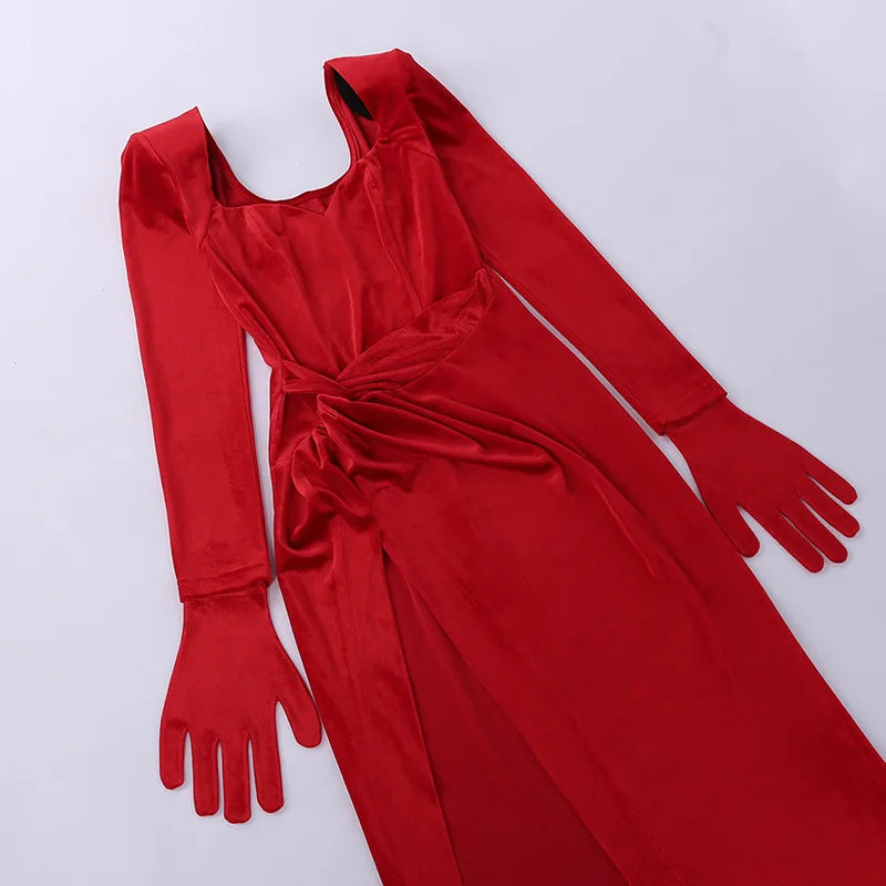 Velvet Gown Evening Dress for Winter Galas Elegant Dresses | Chuzko.com