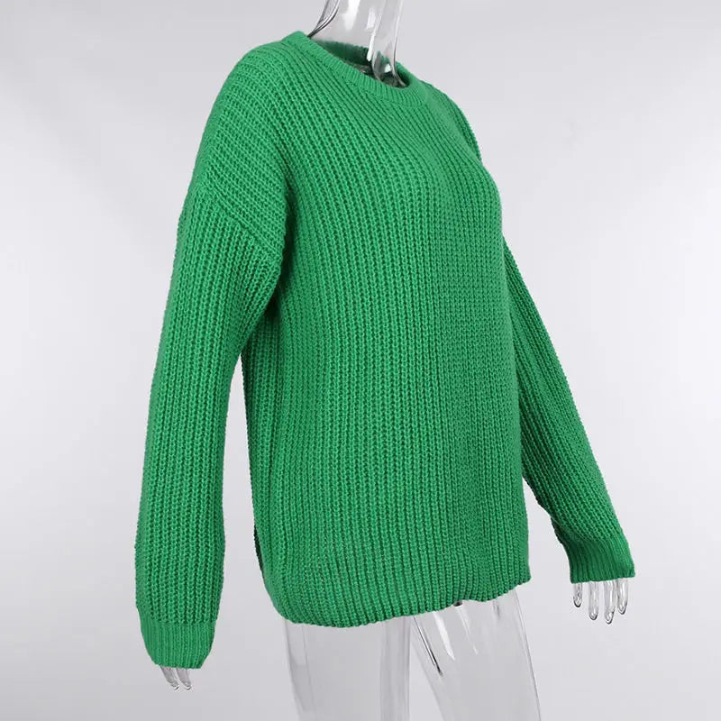 Crew Neck Loose Sweater for Chill Days Sweaters | Chuzko.com