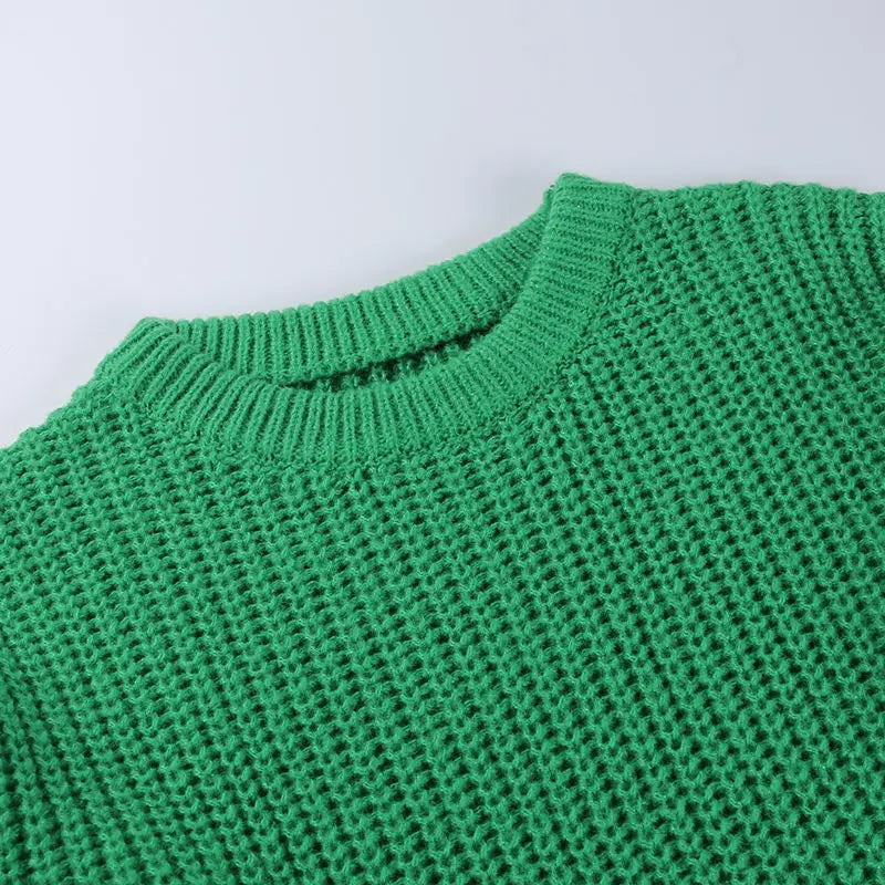 Crew Neck Loose Sweater for Chill Days Sweaters | Chuzko.com