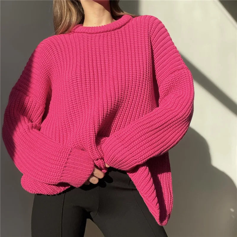 Crew Neck Loose Sweater for Chill Days Sweaters | Chuzko.com