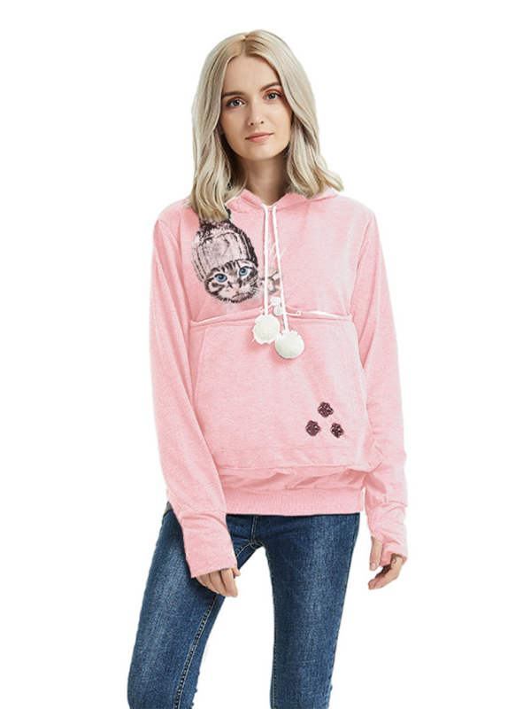 Purr-fectly Cute Cat-Themed Hoodie with Ears Women Hoodies | Chuzko.com