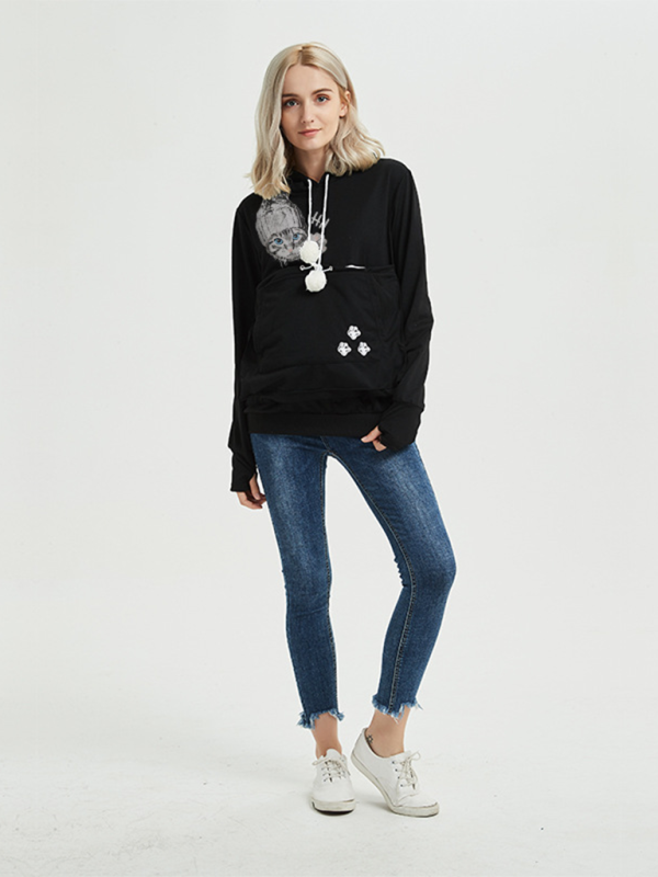 Purr-fectly Cute Cat-Themed Hoodie with Ears Women Hoodies | Chuzko.com