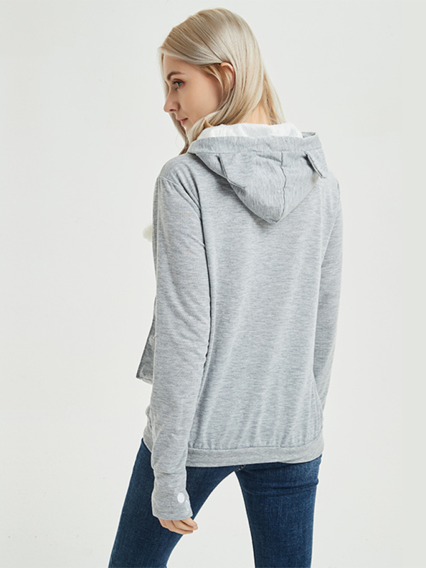 Purr-fectly Cute Cat-Themed Hoodie with Ears Women Hoodies | Chuzko.com